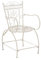 CLP Gartenstuhl Sheela im Landhausstil mit Metallgestell, bequemen Armlehnen, robust und wetterfestem Design, Farbe:antik-Creme