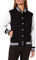 Build Your Brand Ladies Sweat College Jacket, S, Black