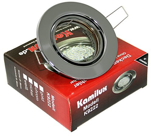 Kamilux Einbaustrahler/Einbauleuchte Deckenspot Tom in Chrom glänzend, 230V & GU10 Fassung, ohne Leuchtmittel, Downlights