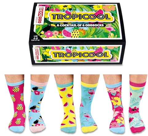 United Oddsocks Tropicool Socken - 6 verschiedene Socken für Frauen Gr. 37-42