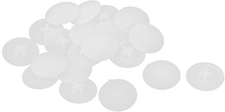 sourcing map 20 Stück 6mm Durchmesser Weiß Abdeckkappen für Kreuzschlitz Schrauben Kappen de