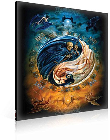 Teufel Engel Yin Yang Leinwand Bilder (PPD1754O1FW) - Wallsticker Warehouse - Size O1 - 100cm x 75cm - 230g/m2 Canvas - 1 Piece