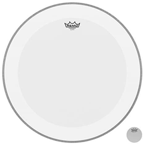 Remo drumhead Powerstroke 4 White Coated Bass Drum – With impact patch – 26″ – P4-1126-C2