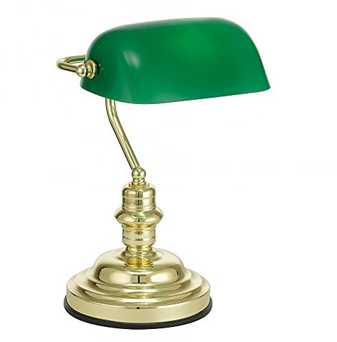 Leselampe Bürolampe mit Zugschalter Bankers Lamp im Jugendstil Schreibtischlampe vintage grün Bibliotheksleuchte xcl111 Palazzo Exklusiv