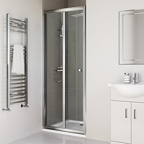 iBathUK 900mm Bifold Glass Shower Enclosure Reversible Folding Cubicle Door