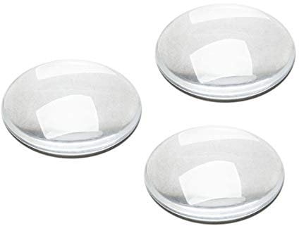 Dophee 20Pcs Crystal Clear Round Cabochon Flat Back Glass Dome Tile Jewellery Making,30mm