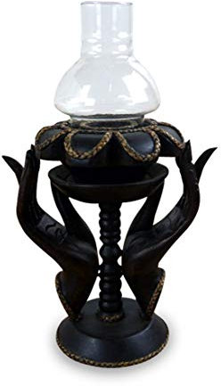 Windlicht Hände mit Blüte Teelichthalter asiatischer Kerzenhalter (Handarbeit) Teelichtständer