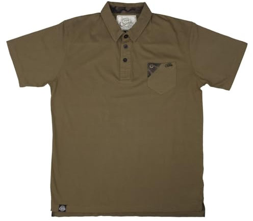 Fox Chunk Stonewash Polo Khaki, Poloshirt, Angelbekleidung, Bekleidung zum Angeln, Angelshirt, Polo-Shirt, Größe:S