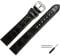 MARBURGER Uhrenarmband 18mm Leder Schwarz Silber XL Kroko Prägung Mit Naht - Montage Set 6811810000120