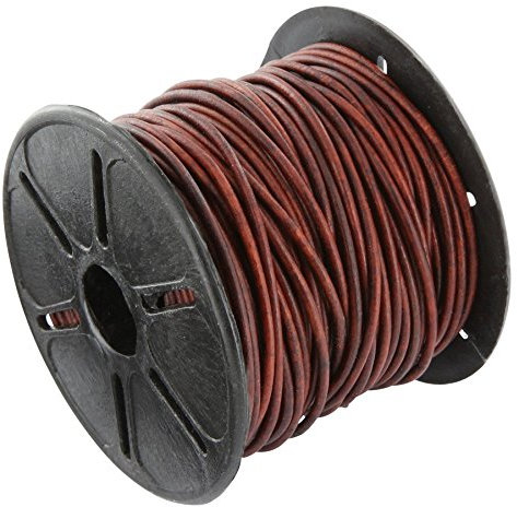 Auroris Cordon en Cuir Rond Antique-Marron Ø 1,5 mm Rouleau de 10 mètres