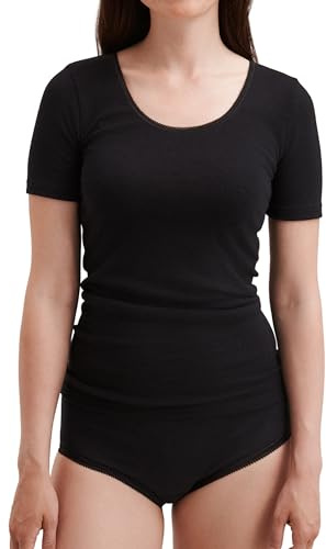 DILLING Women's Merino T-Shirt - Organic Merino Wool Black 14