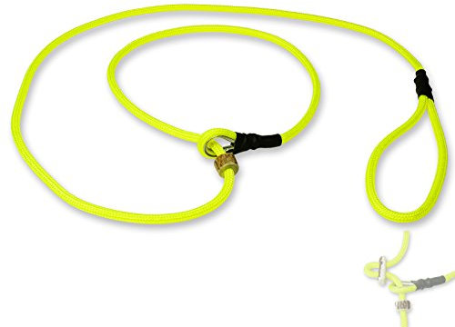 Mystique® Field trial Moxonleine Retrieverleine 6mm 130cm mit Zugbegrenzung neon gelb