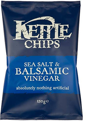 Kettle Chips Balsamic Vinegar and Sea Salt 150 g (Pack of 12)