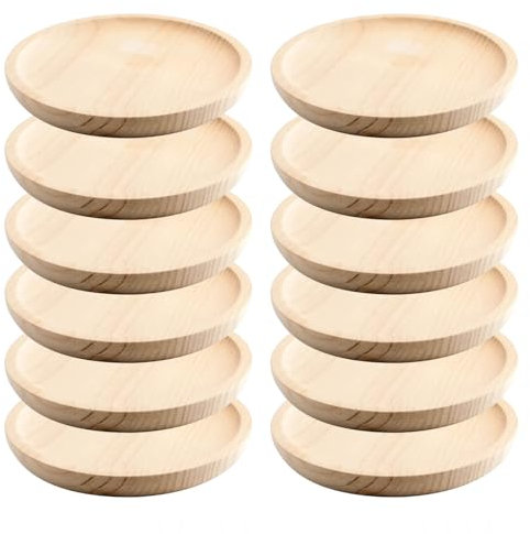 Space Home - Holzplatten für Oktopus - Teller für Oktopus - Käseteller - Holzteller - Set von 12 - Durchmesser 16 cm