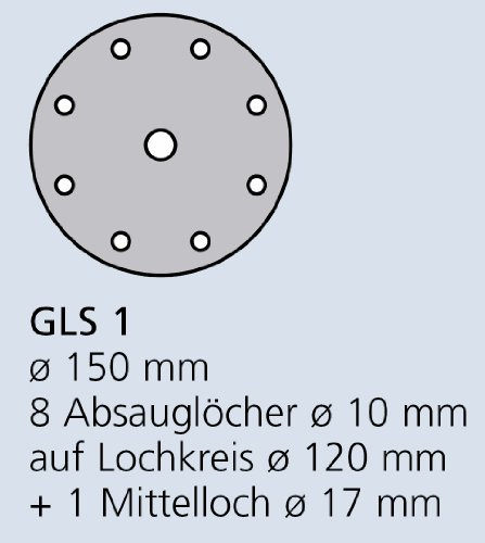 Klingpsor 147095 PS 33 BK, Schleifpapier, selbsthaftend, Scheiben ⌀150, ⌀150 x S GLS 1, 180, 100, 100 Stück