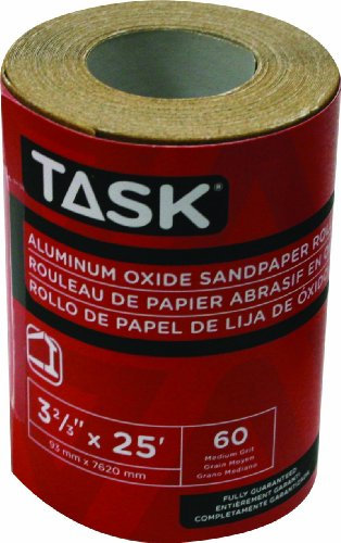 Task T32305 3-2/3-Inch by 25 Feet Aluminum Oxide Sandpaper Roll, 60 Grit