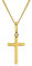 MIORE Kette Damen Halskette mit Anhänger Kreuz aus Gelbgold 9 Karat / 375 Gold, Halsschmuck 45 cm