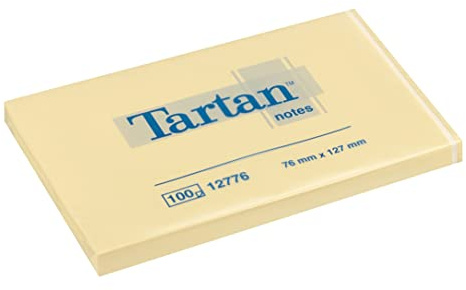 Tartan 012776 Haftnotiz Notes (127 x 76 mm, 1 Block a 100 Blatt) gelb, 1 Stück