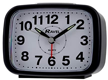 Ravel - Kingston Bold Bell Quartz Alarm Clock - Black