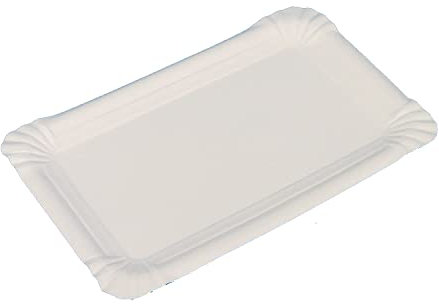 Pro DP 1500 Bio Frischfaser Pappteller eckig13x20cm Kuchenpappen Imbissteller Papierteller Einwegteller Bio Frischfaser - Inkl. VerpG in D
