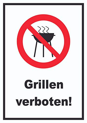 HB-Druck Grillen verboten Schild A4 Rückseite selbstklebend
