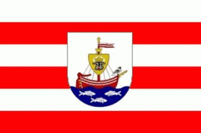 Wismar Fahne mit Wappen 90x150 cm, blau-weiß, Polyester, Wandmontage, Rechteckig, Flagge, Stadtpräsenz, Festivität, Unisex, Außenbereich