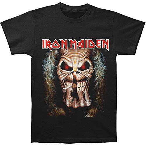 Iron Maiden Men Eddie Candle Finger Short Sleeve T-Shirt, Black, Xx-Large