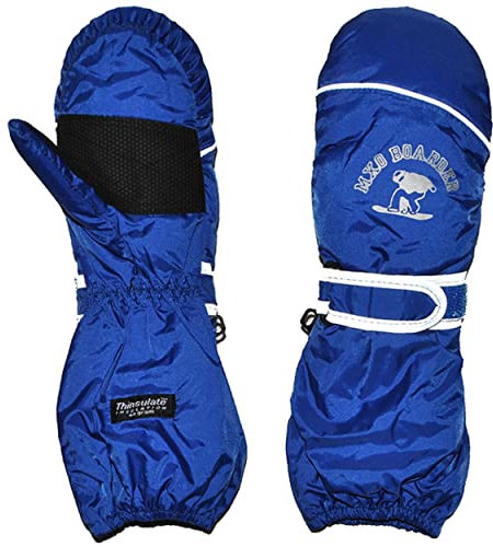 alles-meine.de GmbH Thermohandschuh/Fausthandschuhe - mit langem Schaft - mittel blau - Größe: 6 bis 7 Jahre - Reflektor ! wasserdicht + atmungsaktiv Thinsulate - Thermo ..