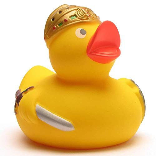 DUCKSHOP | Badeente Ritter | Quietscheente | L: 7,5 cm I Quietscheentchen I Geschenk für Mittelalter-Fans I Präsent Sammler