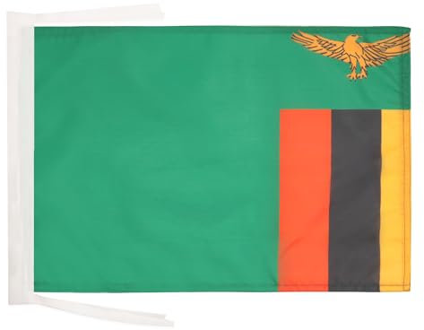 BANDIERA ZAMBIA 45x30cm - BANDIERINA ZAMBIANA 30 x 45 cm cordicelle - AZ FLAG