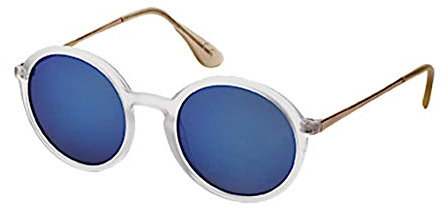 Chic-Net Hochwertige Sonnenbrille Pilotenbrille 400 UV Round Glasses Dünne Metallbügel vintagesteg Klar