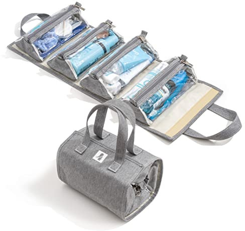 4 Kits Hängende Roll-Up Make-Up Organizer Und Reisetasche - 4 Herausnehmbaren Kulturbeutel Taschen Hochwertige Reißverschlüsse