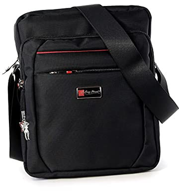 Bag Street Damen Herren Tasche Umhängetasche Polyester schwarz 22x9x27