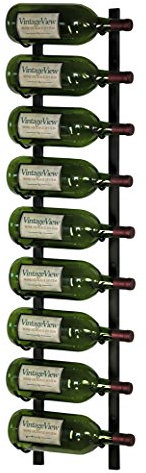 VintageView Magnum Wall Series - 9 Bottle Wall Mounted Wine Rack (Satin Black) Stylish Modern Wine Storage with Label Forward Design