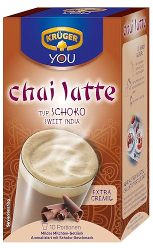 KRÜGER YOU chai latte Schoko, Instantzubereitung für Milchtee-Getränke, aromatisiert mit Schoko-Geschmack, 250 g (10x 25 g Sachets)