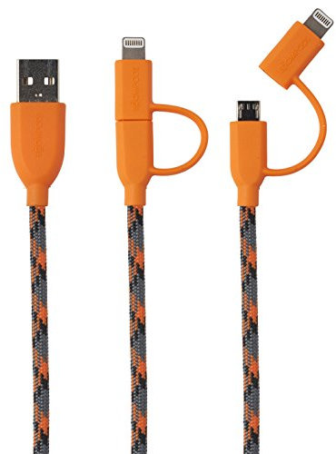 câble / micro USB Boompods DCORA foudre, blindé, 1m, orange