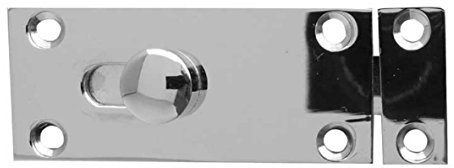 Jedo Quality Modern Slimline Brass Bathroom Slide Bolt 63mm x 25mm (Polished Chrome)
