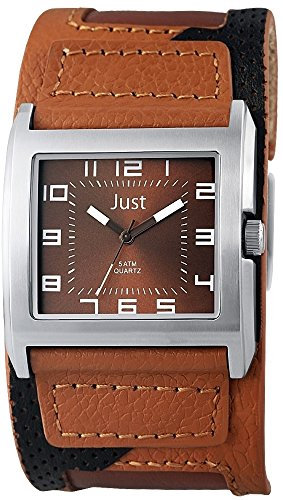 Just Watches Herren-Armbanduhr Analog Quarz Leder 48-S10629-BR