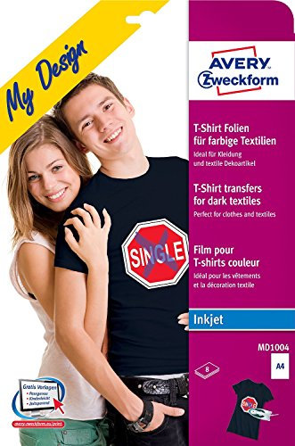 Avery Zweckform MD1004 Textilfolien für farbige Textilien (A4, 210 x 297 mm) 8 Blatt (5)