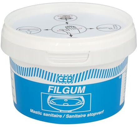 mastic sanitaire étanchéité filgum - pot de 500 grammes - geb