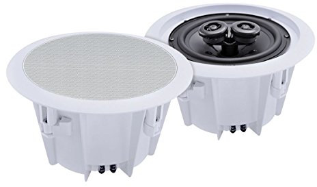 e-audio 2-Way Round Ceiling Speakers With Twin Offset Tweeters 5.25'' 40W 8 ohm