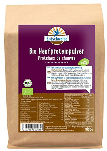 Erdschwalbe Bio Hanfprotein - Veganes Eiweißpulver - 1 Kg