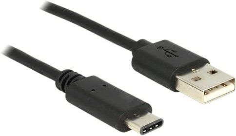 Delock Kabel USB Type-C 2.0 Stecker > USB 2.0 A Stecker 1, 0 m Schwarz