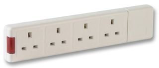 Pro Elec PELB1515 4-Gang Socket 13A 240V White