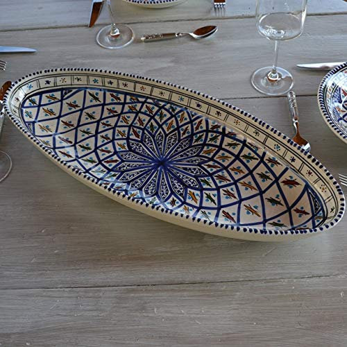 Plat ovale Bakir bleu - L 30 cm