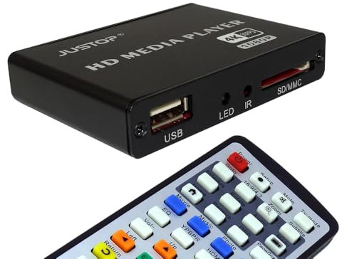 JUSTOP 4K Lite HD Media Box Player, 4K 30FPS And Full HD 1080P Playback, HDMI Out, Play Movies/Music/Photos/Files directly on your TV, Seamless Loop, Digital Advertising Display Signage Player