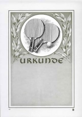 Albert Hoffmann Urkundenverlag Tischtennis / 100/1068 / / PC-Urkunden (170 g/m²) 50 Stk