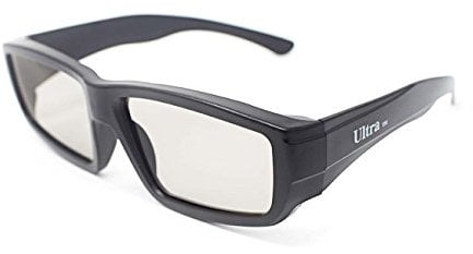Ultra 5 Black Adults Passive 3D Glasses for TV Men Women Polarized Wraparound For Use with RealD Movies Cinemas TVs and Projectors 3D Cinema Glasses Movie Glasses 3D Glasses for Cinema