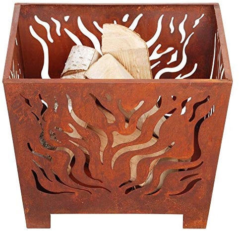 Esschert Design Feuerkorb, Feuerstelle, in rost, quadratisch, Größe S, ca. 39 cm x 39 cm x 30 cm