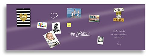 Cuadros Lifestyle Markerboard/Magnettafel/Whiteboard aus Acrylglas inkl. Boardmarker und 10 Supermagneten, Größe:300x150 cm, Farbe:Lila